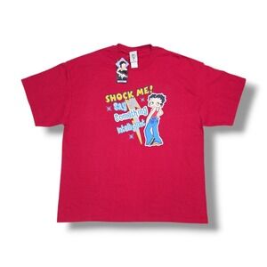 Vintage 2004 Betty Boop Big Print Red T-Shirt Size XL King's Features NWT